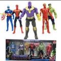 5 x Marvel Avengers Superheroes Action Figure - Spiderman Ironman Thanos Hulk Captain America Toy with Box - Mainan Hero. 