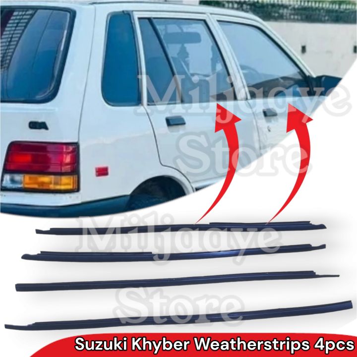 Suzuki Khyber Weatherstrip Khyber Window Strip For Doors Black Color ABS Plastic Built For all 4 Doors