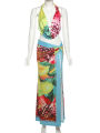 Weird Puss Colorful Leopard Women 2 Piece Set Y2K Beach Vacation Halter Tank Tops+Wrapped Maxi Skirts Matching Vacation Clubwear. 