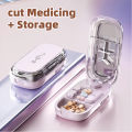 3in1 Medicine Cutter Precise Cutting Into Half / Third / Quarter Drug Divider Organizer Portable Tablet Splitting Pills Splitter.