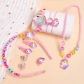 Children's Necklace Unicorn Quartz Watch Ear Clip Scrunchie Set Explosive European and American Ear Clip Scrunchie Ring. 