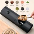 Electric Salt And Pepper Grinder With Adjustable Coarseness Refillable Mill Battery Powered Kitchen Automatic Gadget. 