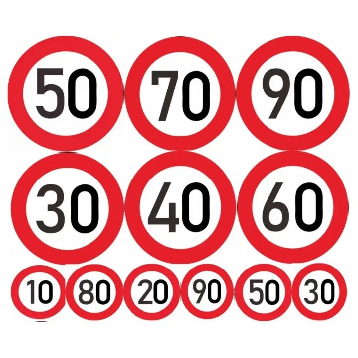Traffic Signl Speed Limit 10.20.30.40.50.60.70.90 Km/h,Vintage Metal Aluminum Sign Traffic Restriction Outdoor Waterproof Sign