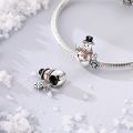 Original 925 Sterling Silver Charms Beads Snowflake Snowman Penguin Snow Boots Dangle Fit Women Original Bangle Bracelet. 