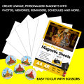 Printable Magnetic Sheets for Inkjet Printer - Printable Magnetic Paper for DIY Crafts,  Room Decorations, Easy to Cut, Non Adhesive for Photo Fridge Magnets, Refrigerator Magnetic Sticker. 