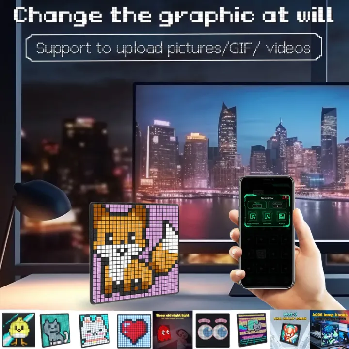 LED%20Pixel%20Display%2064x64%20RGB%20LED%20Matrix%20Panel%20Programmable%20Pixel%20DIY%20Art%20Display%20Gaming%20Anime%20Room%20Decor%20Frame%20APP%20Control%20%EF%BB%BF%20-%20Image%203
