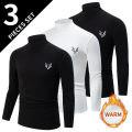 1/3 Pcs Men's White BottoMing Small Turtleneck Shirt In Autumn And Winter Casual Joker Fashion Long Sleeve T-Shirt Teenagers War. 