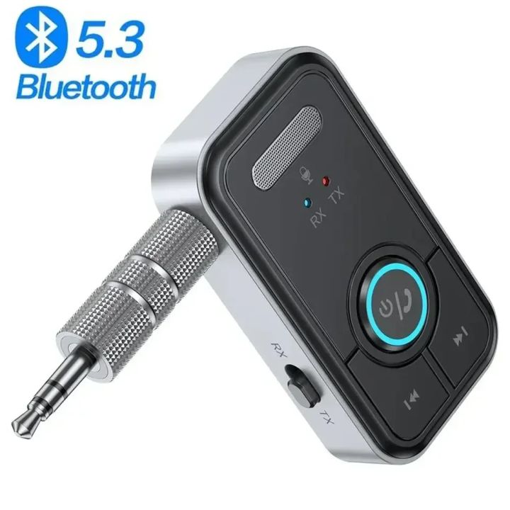 Bluetooth 5.3 Car AUX Audio Adapter Receiver Transmitter 3.5mm Jack AUX Wireless Audio Adapter for Car Earphones TV Speakers