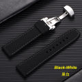 20mm 22mm Premium Silicone Watch Band Butterfly Buckle Waterproof Soft Strap Breathable Strap Replacement Universal Watch.