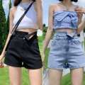 High Waisted Denim Shorts Women's Fashion Jeans, Korean Style, Good Fabric, Beautiful Shape, Sweet Color, Cute 9616 #. 
