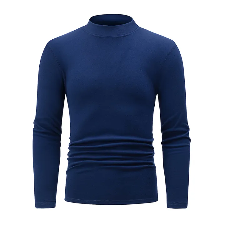 4/1%20Piece%20Autumn%20And%20Winter%20Men's%20Semi%20High%20Neck%20Warm%20Windproof%20Base%20Top%20Solid%20Color%20Versatile%20Youth%20Casual%20Sports%20Thick%20Base%20T-%20-%20Image%203