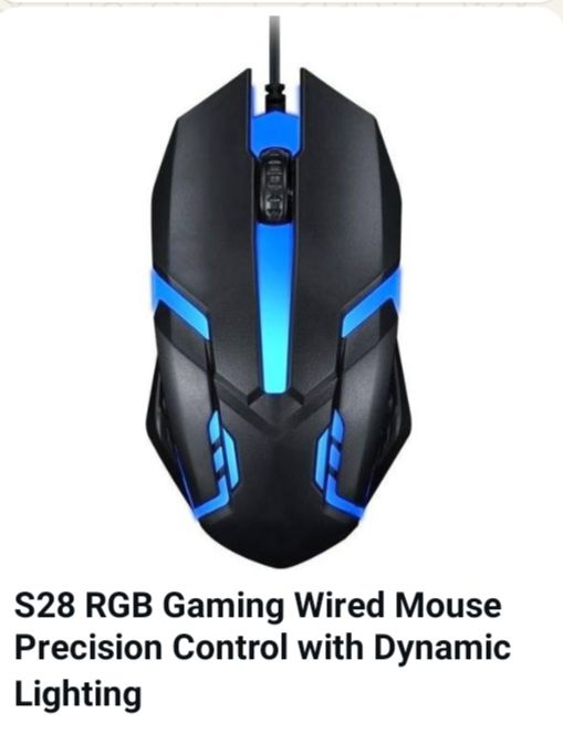 S28 RGB GAMING WIRED MOUSE PRECISION CONTROL WITH DYNAMIC LIGHTNING ...