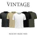 Vintage apparels Pack of 5 plain half sleeves Multicolor Summer Friendly T-shirts - for Men. 