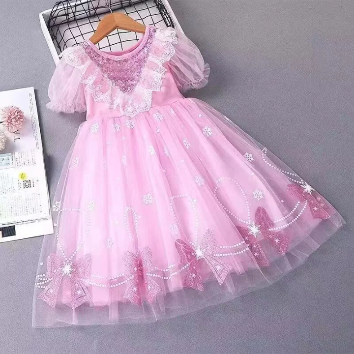 Girls%20Summer%20Mesh%20Dress%20Children%20Tulle%20Tutu%20Gown%20Kids%20Birthday%20A-Line%20Long%20Dresses%202025%20Children%20Print%20Bow%20Short-sleeve%20Clothing%20-%20Image%206