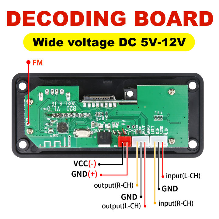 12V%20MP3%20Decoder%20Board%20Bluetooth%20Car%20Kit%20USB%20MP3%20Player%20Support%20WMA%20WAV%20TF%20Card%20Slot%20/%20USB%20/%20FM%20With%20Color%20Screen%20-%20Image%203
