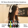 P47 Bluetooth 5.0 Wireless Headphone Foldable HIFI Stereo Bass Earphone Kid Helmet Gift With Mic USB Adaptor For iPhone Game. 