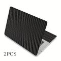 HUADO 2-Piece Set 12.1 13 13.3 14 15 15.4 15.6 Carbon Fiber Laptop Sticker Universal Net Sticker Reusable Laptop Case (Black).