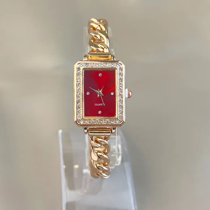 Women%20Square%20Drill%20Point%20Scale%20Dial%20Quartz%20Steel%20Strap%20Watch%20-%20Image%203