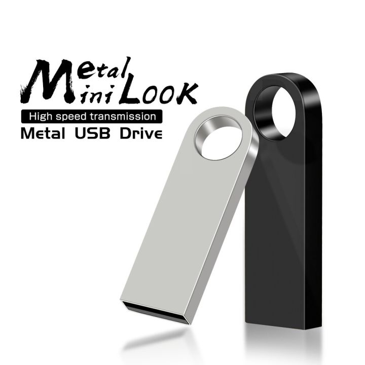 Mini Metal USB Flash Drive 64GB High Speed Pen Drive 32GB Creative Business Gifts Memory Stick Black Pendrive Silver U Disk