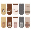 5 Pairs Kids Non-slip Socks Cotton Boys and Girls Cute Cartoon Patterned Comfy Breathable Baby Toddler Floor Socks. 