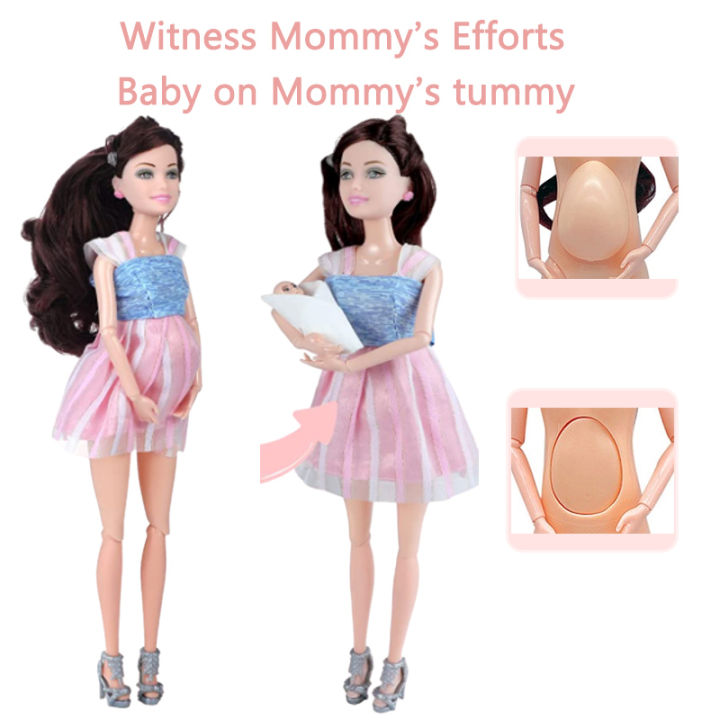 11.8''/30cm%20Movable%20Joints%20Pregnant%20Dolls%20Mom%20With%202%20Babies%20On%20Her%20Tommy%20Modern%20Dress%20Princess%20Doll%20Educational%20%20Interactive%20Toy%20-%20Image%202