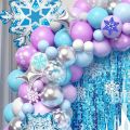 133PCS Snowball Balloon Garland Set - Blue, Purple and White for Winter Parties, Birthdays and Indoor/outdoor Decorations. 