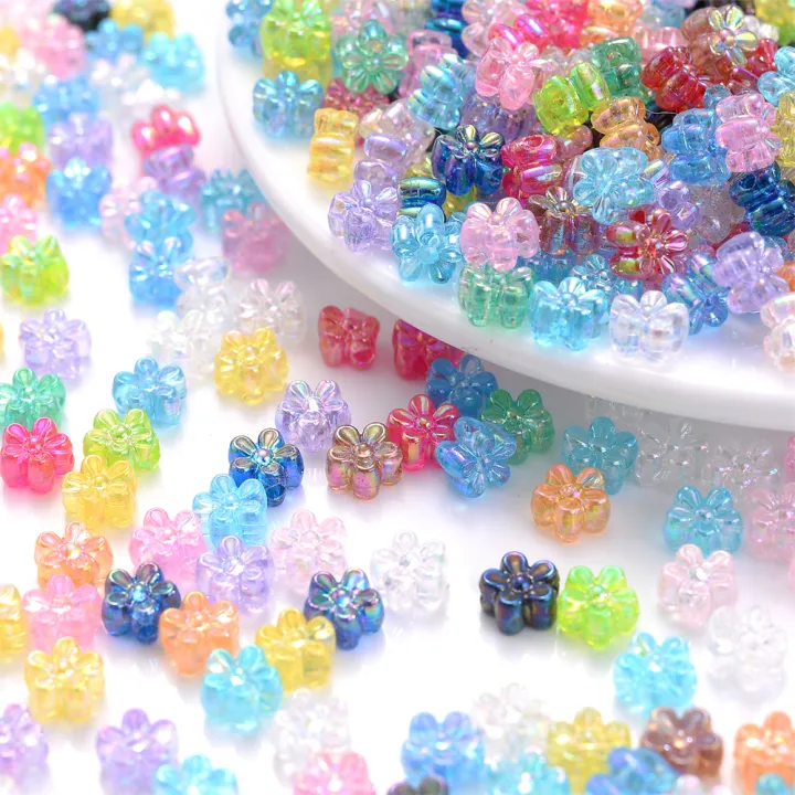 100pcs%204x7mm%20Acrylic%20Flower%20Beads%20Tiny%20AB%20Color%20Mix%20Shiny%20Loose%20Spacer%20Beads%20For%20Jewelry%20Making%20Diy%20Bracelet%20Necklace%20Keychain%20-%20Image%203
