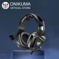 ONIKUMA K8 Wired Gaming Headphones with Flexible HD Mic RGB Lighting Effect Over-Ear Wired Headset Gamer for PC Gaming Xbox. 