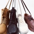 Waxed Waterproof Leather Shoelace Flat Shoelaces 6mm Width Boots Oxford Shoe Laces Shoe Accessorie 60/80/100/120/140/180cm 1Pair. 