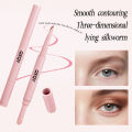 QXQY Bevel Double-Head Eye Silkworm Pen, Waterproof Non-Smudged Highlight Brightening & long-lasting Makeup Eyebrow Eyeliner. 