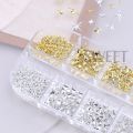 12 Grids Gold Silver Stars Nail Charm 3D Metal Rivet Star Nail Art Decoration Y2K Punk Style Manicure Accessories Nail Supplies. 