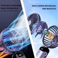 USB Handheld Mini Fan Foldable Portable Neck Hanging Fans 5 Speed USB Rechargeable Fan with Phone Stand and Display Screen. 