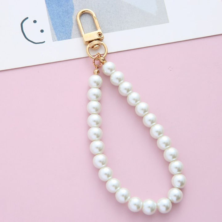 Vintage%20Korean%20Fashion%20Pearl%20Keychain%20Women%20Girl%20Gold%20Metal%20Chain%20Key%20Ring%20-%20Image%203