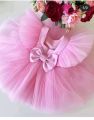 baby pink colour princess frock. 