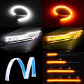 1Pc 12V LED Car Daytime Running Light Flexible Waterproof Strip Auto Headlights White Turn Signal Brake Flow Lights Car Styling. 