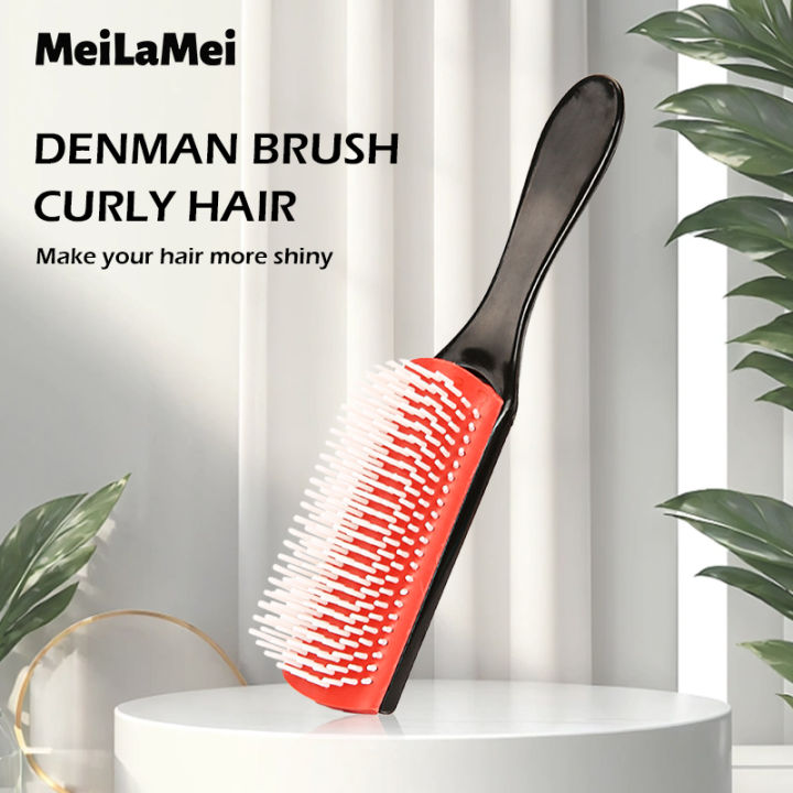 9-Row Detangling Hair Brush Denman Detangler Hairbrush Scalp Massager Straight Wet Comb for Women Men Salon Curly hair brush