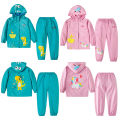 Boys Girls Set autumn and winter Toddler Hood Rain Suit Girls Unicorn Waterproof Coat and pant spcs Sets Kids Clothes 1-5year.