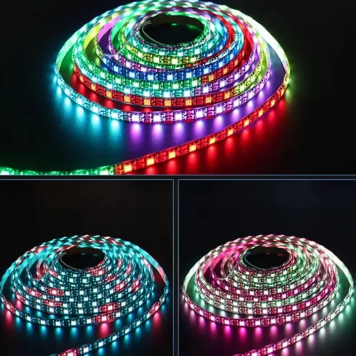 WS2812B%20Smart%20IC%205050%20RGB%20LED%20Strip%20WS2812%20Individually%20Addressable%20IC%20DC5V%2030/60/144Pixels/LEDs/m%20IP30/IP65/IP67%20RGB%20Tape%20Light%20-%20Image%205