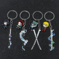 Anime Demon Slayer Sword Keychain Kimetsu no Yaiba Tomioka Giyuu Kochou Shinobu Weapon Cosplay Props Pendant Men Women Jewelry.
