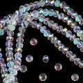 Austrian Crystal White AB Glass Beads 3/4/6/8Mm Transparent With Hole Loose Beads For Diy Jewelry Making Bracelet Craft Supplies.