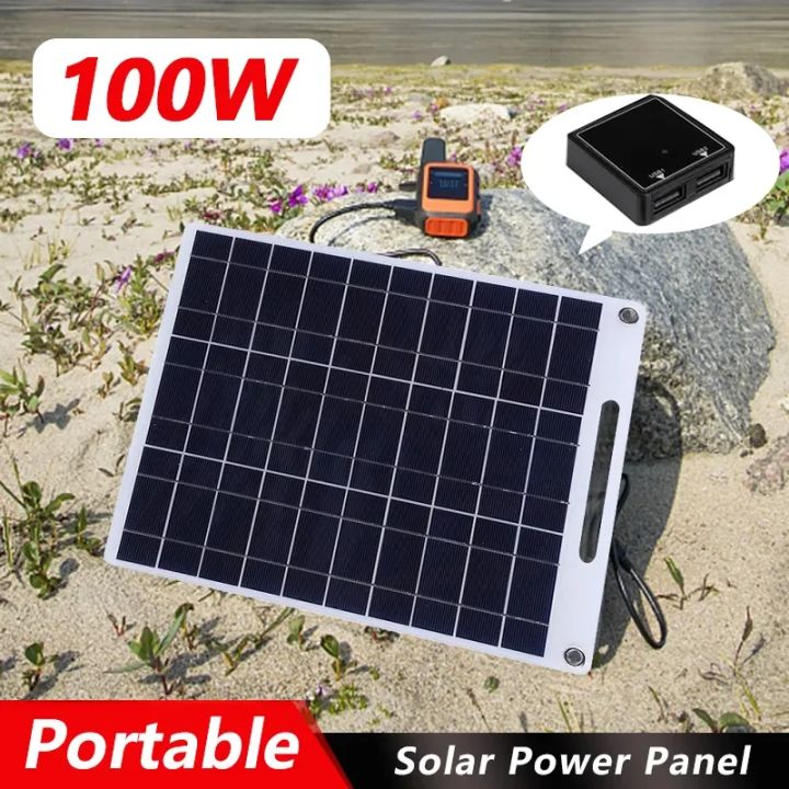 100W%205V%20Solar%20Plate%20%20Waterproof%20Solar%20Panel%20Portable%20Dual%20USB%20Solar%20Battery%20Charger%20Outdoor%20Camping%20Solar%20Cells%20Charging%20-%20Image%202