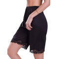 Female Thin Breathable Loose Five Quarter Safety Pants Black and White Color High Waist Lace Edge Anti Glare Shorts. 