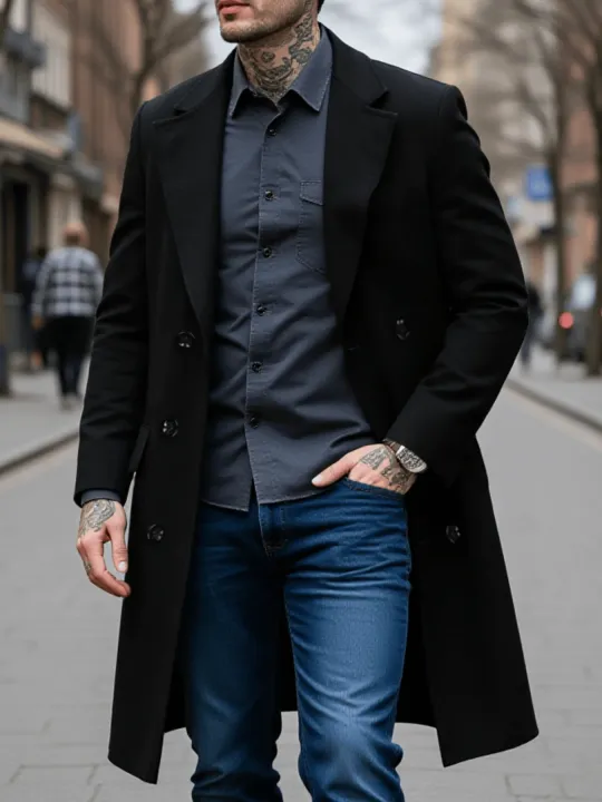 New%20Style%20Men's%20%20Overcoat%20Double-Breasted%20Woolen%20Jacket:%20Thickened%20Lined%20Coats%20For%20Winter%20Chill%20Protection%20-%20Solid%20Color%20-%20Image%203