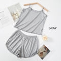 Women Pajamas Sleepwear Pajama Set Nightgowns Camisole Shorts Nightclothes Pink Gray XL XXL Summer Smooth Soft Casual. 