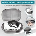 Hard Carrying Case with Charging Port for Oculus Quest 2/Meta, Hard Shell Carrying Travel Case Storage for VR Gaming Accessories. 