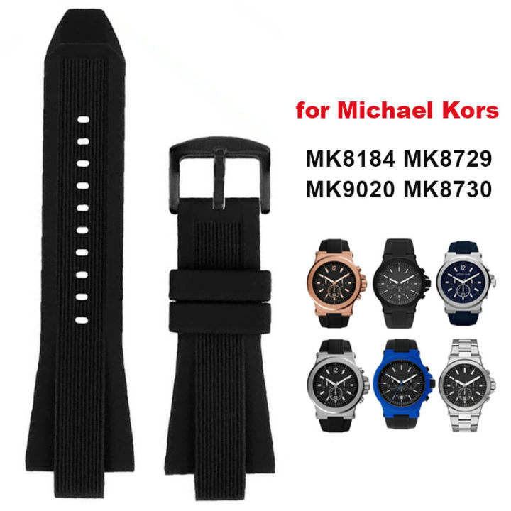 29mmx13mm Silicone Watch Band for Michael Kors MK8184 MK8729 MK9020 MK8152 MK9020 MK9026 Sport Diving Watch Strap Accessories
