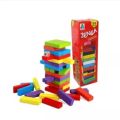 Mini Wooden Jenga Blocks Game Multicolor Toy 54 Pcs 8 Inches With 1 Dice Best Quality Blocks Game Play With Your Family And Friends. 