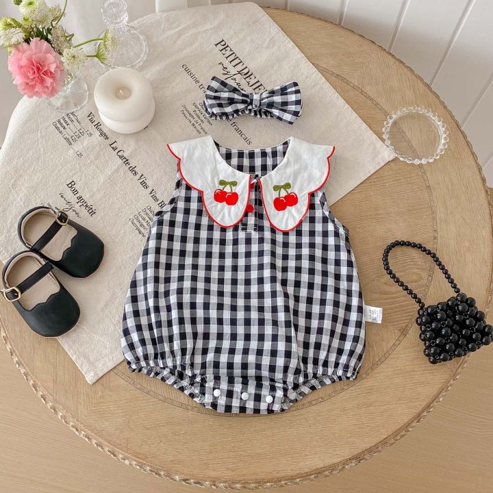 Korean-style%20summer%20baby%20girl%20cherry%20embroidered%20plaid%20sleeveless%20jumpsuit,%20baby%20girl%20comfortable%20and%20cute%20sleeveless%20jumpsuit%20w%20-%20Image%204
