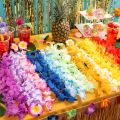 10/20/50pcs Hawaiian Flower Wreath Necklace Summer Tropical Birthday Party Decoration Luau Wedding Artificial Flower Garland Lei.