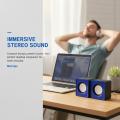Mini USB Wired Desktop Computer Speaker Stereo Surround Audio with Microphone LED Light Portable Sound Box for PC Laptops Gaming.
